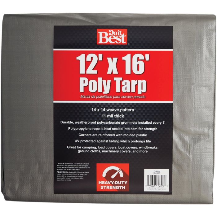 12x16 Slvr H/Duty Tarp