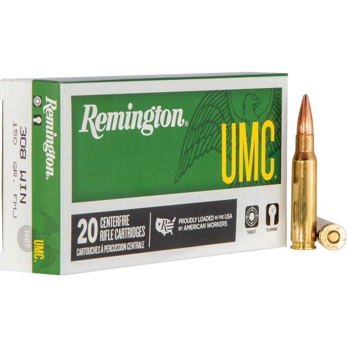 Remington .308 Win 150 Grain FMJ Centerfire Ammunition Cartridges