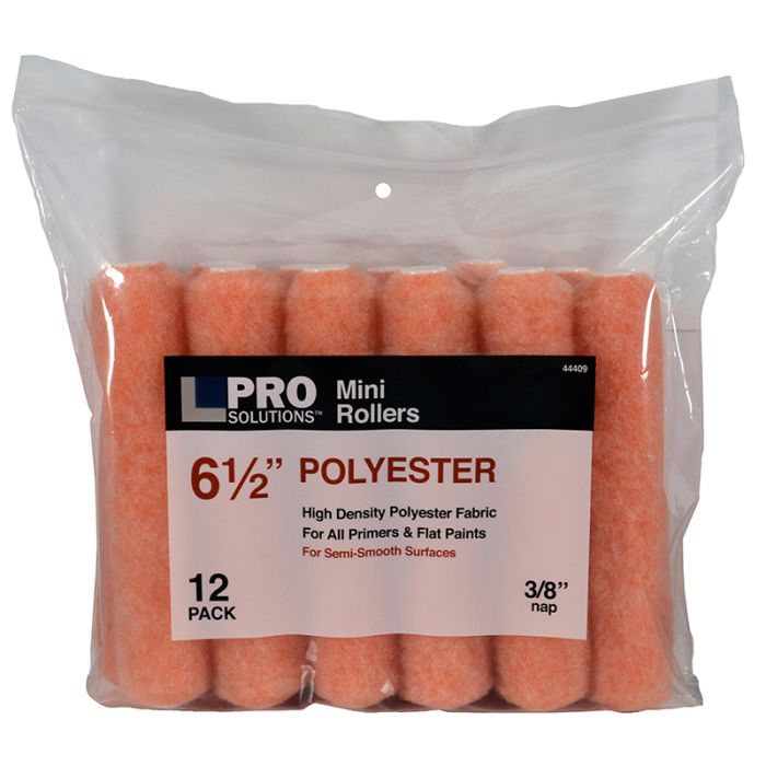 6-1/2" x 3/8" Nap Pro Solutions 44409 Polyester Mini-Roller Cover, 12-Pack