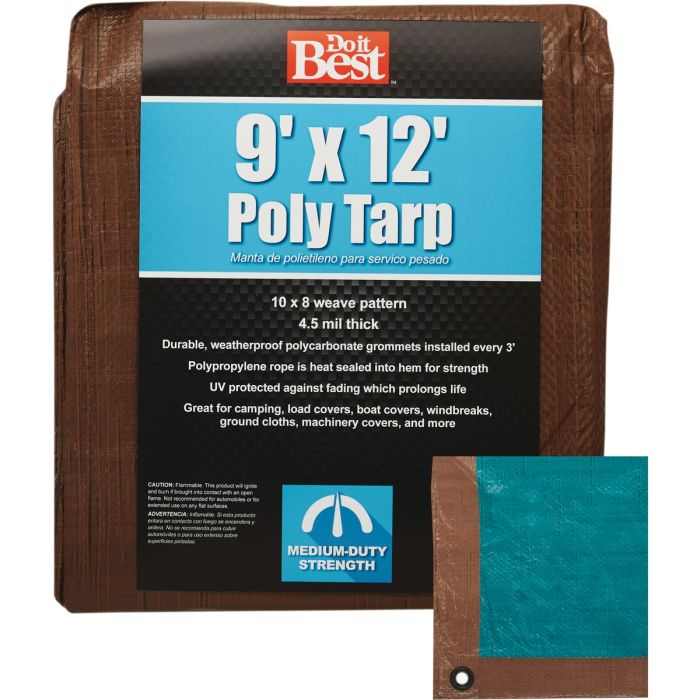 9x12 Br/Gr Med Duty Tarp