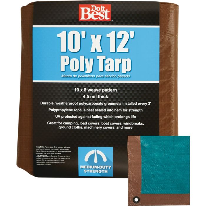 10x12 Br/Gr Medduty Tarp