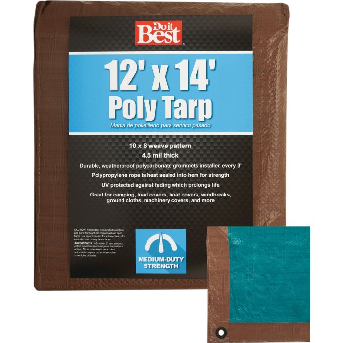 12x14 Br/Gr Medduty Tarp