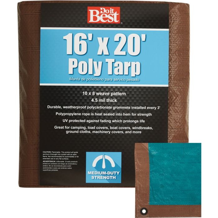 16x20 Br/Gr Medduty Tarp