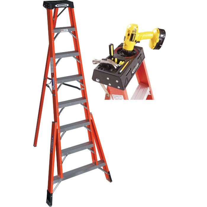 8' Fbgl Tripod Step Ladder