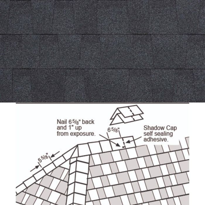 Image for PABCO PREMIER 30 10" SHADOW CAP LAMINATED FIBERGLASS SHINGLE - ANTIQUE BLACK