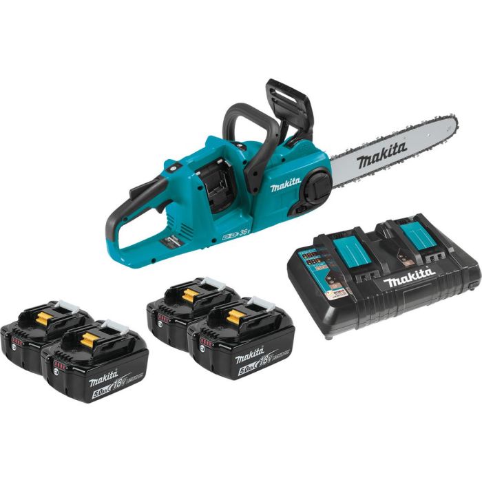 36V (18V X2) LXT® Brushless 14" Chain Saw Kit, 4 ea. BL1850B battery, dual port charger (5.0Ah)