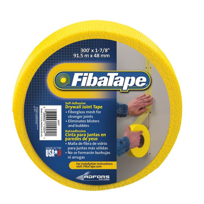 2" x 300' Saint-Gobain ADFORS FDW6590-U Yellow FibaTape Self-Adhesive Mesh Joint Tape