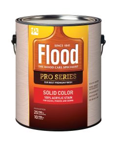 Flood Pro Series 100% Acrylic Opaque Deck Fence And Siding Exterior Stain, Deep Base, 1 Gal.