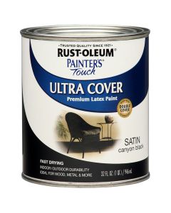 1 Qt Rust-Oleum 267332 Canyon Black Painter's Touch 2X Ultra Cover Premium Latex Paint, Satin