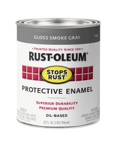 1 Qt Rust-Oleum 7786502 Smoke Gray Stops Rust Protective Enamel, Gloss