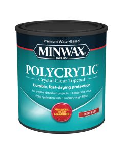 1 Qt Minwax 65555 Clear Polycrylic Water-Based Protective Finish Gloss