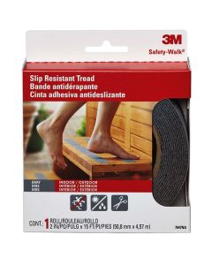 2" x 15' 3M 7647 Gray Safety-Walk Anti-Slip Home and Recreation Tread