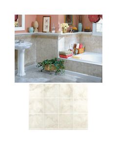 DPI AquaTile 4 Ft. x 8 Ft. x 1/8 In. Beige Milan Marble Tileboard Wall Tile