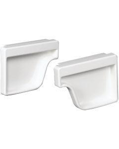 Amerimax 5 In. Traditional K-Style White Vinyl Gutter End Cap, Pair