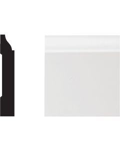 Royal 5/8 In. W. x 3-1/4 In. H. x 12 Ft. L. White PVC Colonial Base Molding