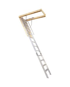 Louisville Everest 10 Ft. to 12 Ft. 22-1/2 In. x 63 In. Aluminum Attic Stairs, 350 Lb. Load