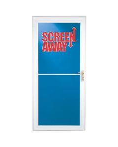 Larson Screenaway Lifestyle 36 In. W x 81 In. H x 1-3/8 In. Thick White Full View Aluminum Storm Door