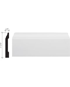 Inteplast Building Products 3/8 In. W. x 3-3/16 In. H. x 8 Ft. L. Crystal White Polystyrene Colonial Base Molding