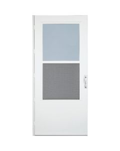 Larson Life-Core DuraTech 36 In. W x 80 In. H x 1 In. Thick White Self-Storing Storm Door
