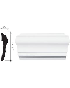 Inteplast Building Products 5/8 In. x 2-5/8 In. x 8 Ft. Crystal White Polystyrene Chair Rail Molding