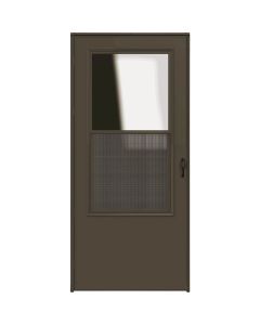 Larson 32 In. W x 80 In. H Brown Single-Vent Solid Wood Core Storm Door