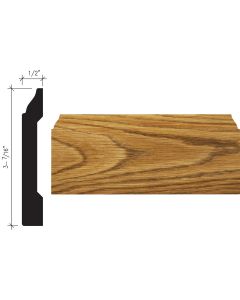 Inteplast Building Products 1/2 In. W. x 3-7/16 In. H. x 8 Ft. L. Ultra Oak Polystyrene Colonial Base Molding