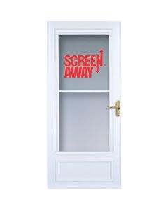 Larson Screenaway Lifestyle 32 In. W x 80 In. H x 1 In. Thick White Mid View DuraTech Storm Door