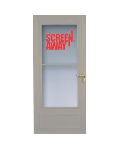 Larson Screenaway Lifestyle 36 In. W x 80 In. H x 1 In. Thick Sandstone Mid View DuraTech Storm Door