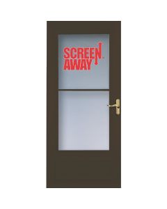 Larson Screenaway Lifestyle 36 In. W x 80 In. H x 1 In. Thick Brown Mid View DuraTech Storm Door