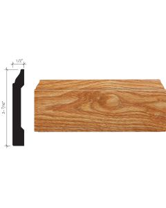Inteplast Building Products 1/2 In. W. x 3-7/16 In. H. x 8 Ft. L. Majestic Oak Polystyrene Colonial Base Molding