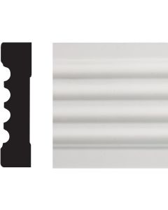 House of Fara 3/4 In. W. x 3 In. H. x 8 Ft. L. White MDF Fluted Casing Molding