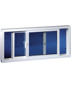 Duo-Corp. 31.75 In. W. x 14 In. H White Vinyl Double Slide Basement Window