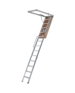 Louisville Everest 10 Ft. to 12 Ft. 22-1/2 In. x 63 In. Aluminum Attic Stairs, 375 Lb. Load