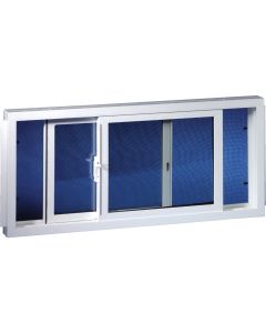 Duo-Corp. 31.75 In. W. x 18 In. H White Vinyl Double Slide Basement Window