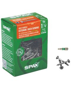 Spax #8 x 1-1/4 In. Flat Head Exterior Multi-Material Construction Screw (1 Lb. Box)
