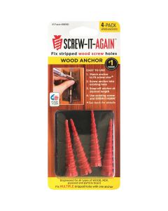 Screw-It-Again #2 to #16 Thread x 2 In. Red Plastic Wood Anchor (4 Ct.)