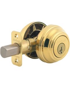 Kwikset Signature Series Polished Brass Double Cylinder Deadbolt with SmartKey