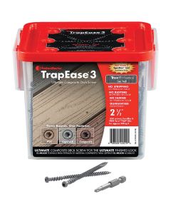 Fastenmaster TrapEase 3, #10 x 2-1/2 In. Brown Ultimate Composite Deck Screw (350 Ct. Pail)