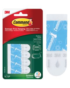 Command Outdoor Light Clips Small Foam Strips Refill (16-Count)