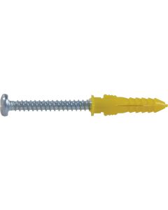 Hillman #4 - #6 - #8 Thread x 7/8 In. Yellow Ribbed Plastic Anchor (6 Ct.)
