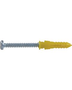 Hillman #4 - #6 - #8 Thread x 7/8 In. Yellow Ribbed Plastic Anchor (75 Ct.)
