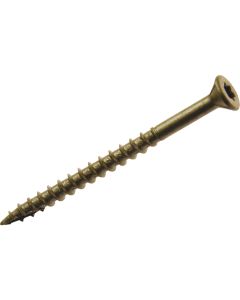 Grip-Rite PrimeGuard Plus #9 x 3 In. Gold Star Wood Deck Screw (25 Lb. Pail)