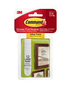 Command 3/4 In. x 3-5/8 In. White Interlocking Picture Hanger (12 Count)