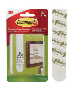 Command 3/4 In. x 3-5/8 In. White Interlocking Picture Hanger (6 Count)