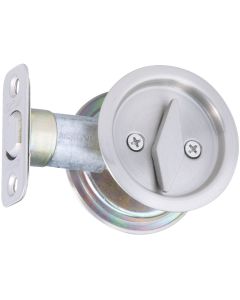 National Privacy Satin Nickel Pocket Door Lock Pull