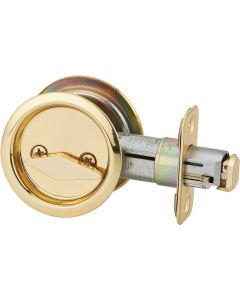 National Privacy Polished Brass Pocket Door Lock Pull