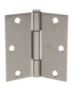 National Hardware Squeak Guard 3-1/2 In. Satin Nickel Hinge with Square Corner (3-Count)