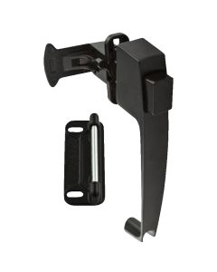 National Black Push Button Latch with 1-1/2 In. Hole Spacing