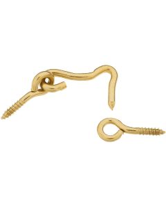 National Solid Brass 1 In. Hook & Eye Bolt (2 Ct.)