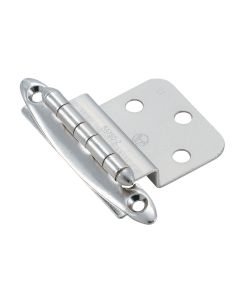 Amerock Polished Chromium 3/8 In. Non Self-Closing Inset Hinge, (2-Pack)